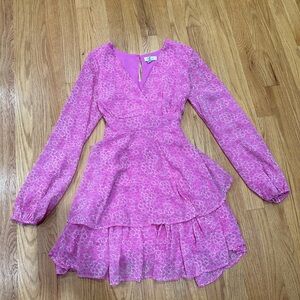 Pink Floral long sleeve Dress